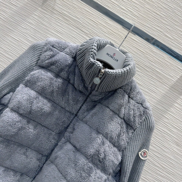 Moncler 25 Jacket Grey Rabbit Fur Mix Wool