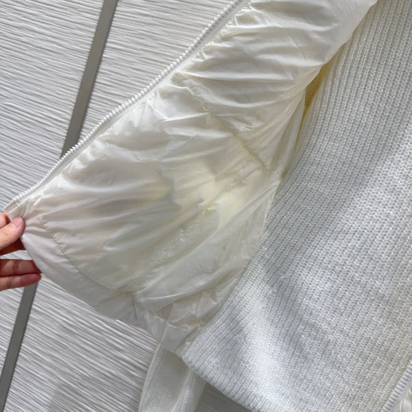 MC 25 Jacket White Polyester Mix Wool