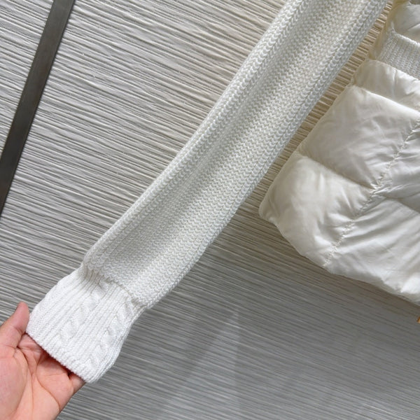 MC 25 Jacket White Polyester Mix Wool