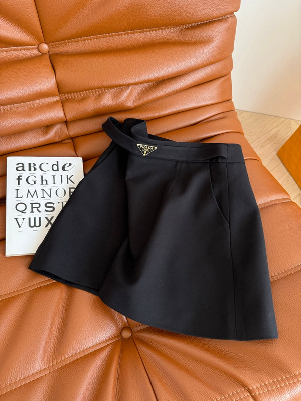 Prada 25 Skirt Black and Gray Wool