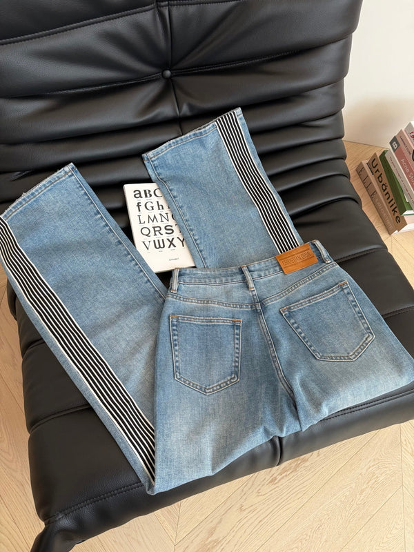 CD 25 Straight-leg Jeans With Double-sided Webbing Stitching Light blue Cotton
