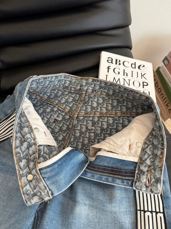 CD 25 Straight-leg Jeans With Double-sided Webbing Stitching Light blue Cotton