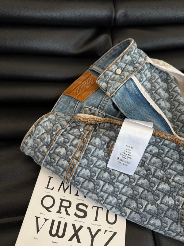 CD 25 Straight-leg Jeans With Double-sided Webbing Stitching Light blue Cotton