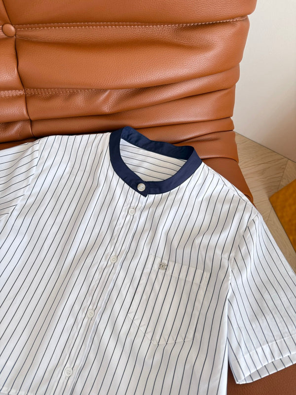 CC 25 Strped Shirt White Cotton