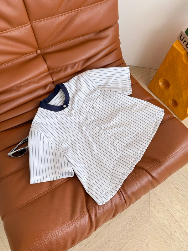 CC 25 Strped Shirt White Cotton