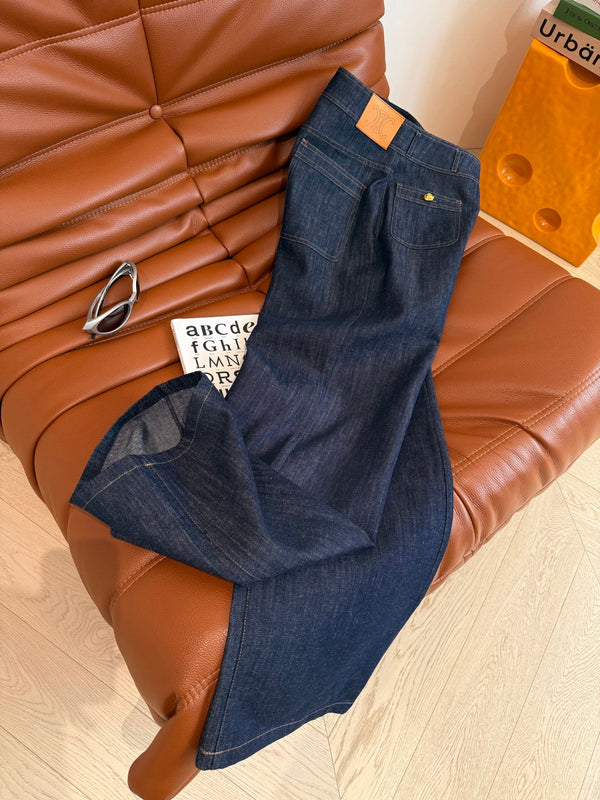 Pantaloni in denim Celine 25 blu cotone