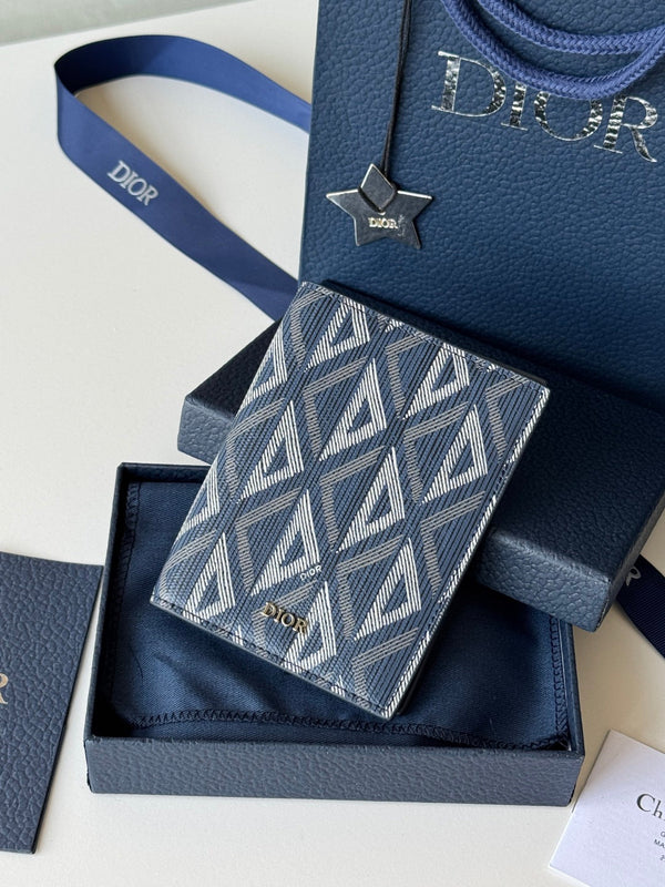 CD Diamond Saddle Passport Blue Beige Cowhide