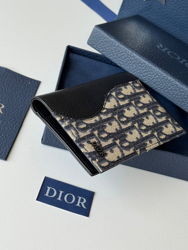 CD Saddle Passport Beige Black Jacquard Cowhide