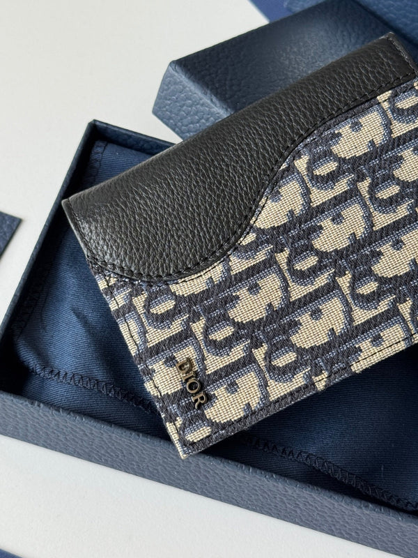 CD Saddle Passport Beige Black Jacquard Cowhide