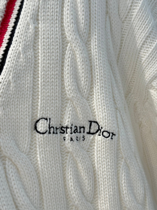 CD 25 Cardigan White Red Black Cotton