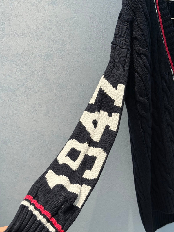 CD 25 Cardigan Black Red White Cotton