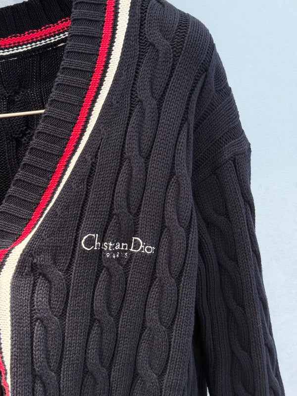 CD 25 Cardigan Black Red White Cotton