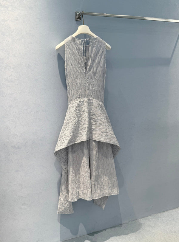 Loewe 25 Sleeveless Dress Blue mix White Cotton Polyamide