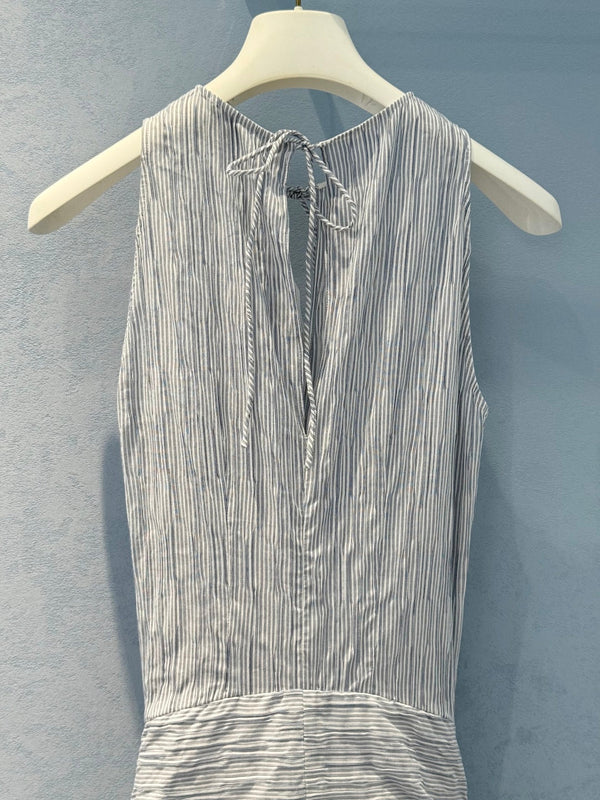 Loewe 25 Sleeveless Dress Blue mix White Cotton Polyamide