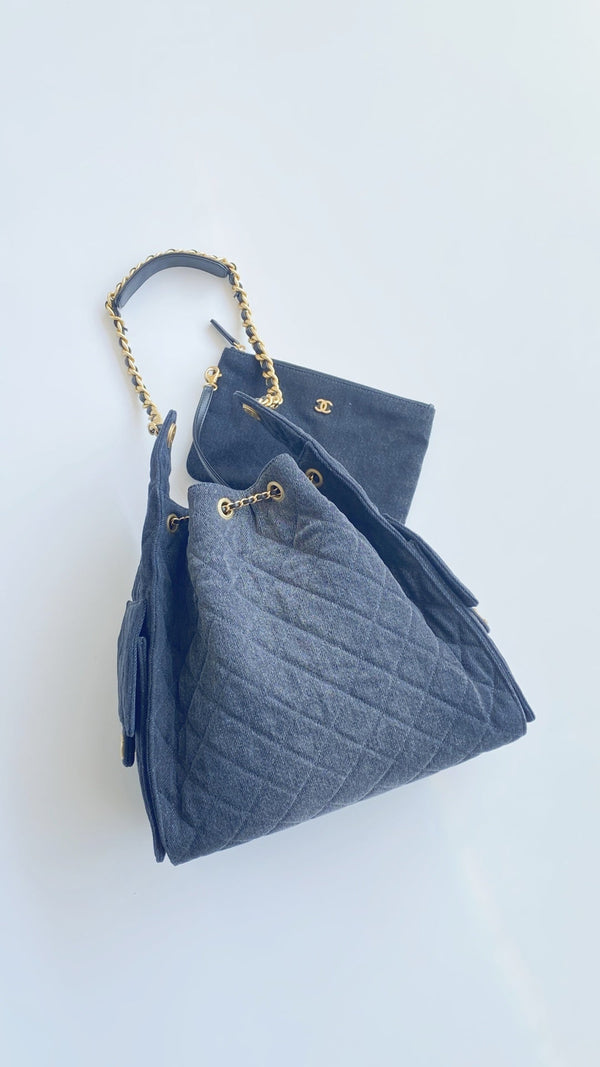 CC 25C Hobo Bags 40cm Dark Blue Denim