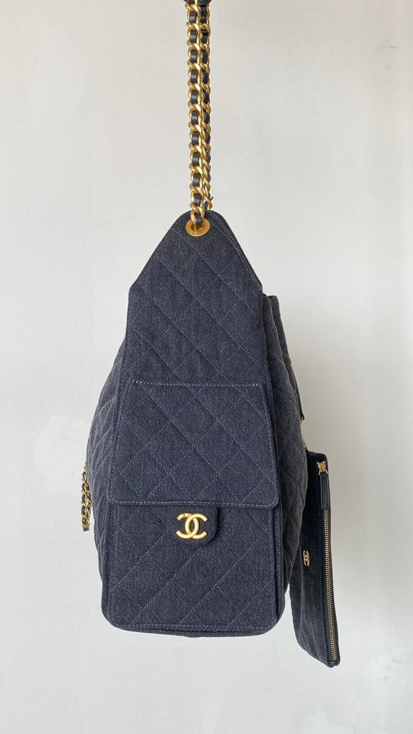 CC 25C Hobo Bags 40cm Dark Blue Denim