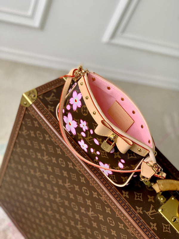 LV x TM Pochette Accessoires 22cm Sakura Brown Cherry Blossom Monogram Canvas