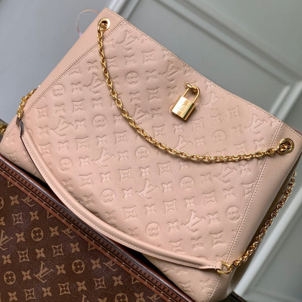 Anytime 42cm Tote Bag Light Pink Gold Empreinte leather 251561