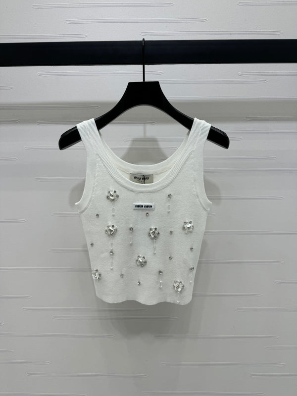 Top corto bianco Miumiu 25