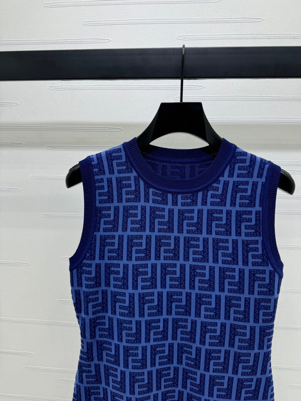 Fendi Blue Knit Mini Dress