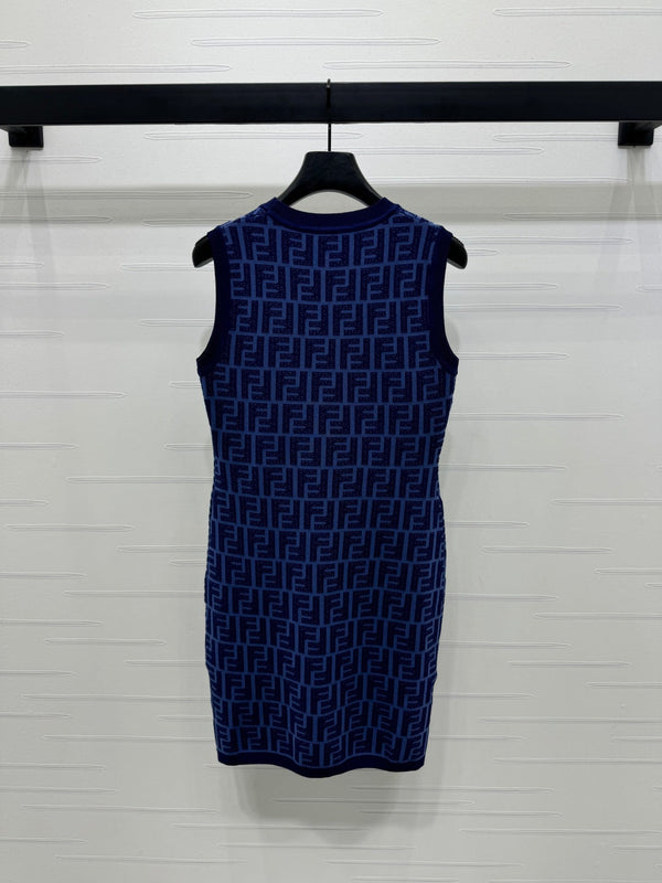 Fendi Blue Knit Mini Dress
