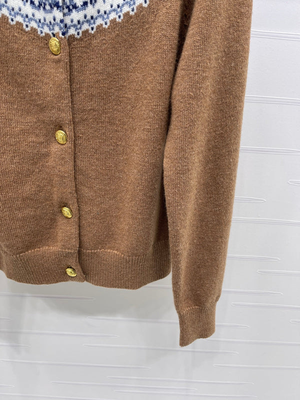 Celine 25 Patterned Cardigan Cashmere 295601