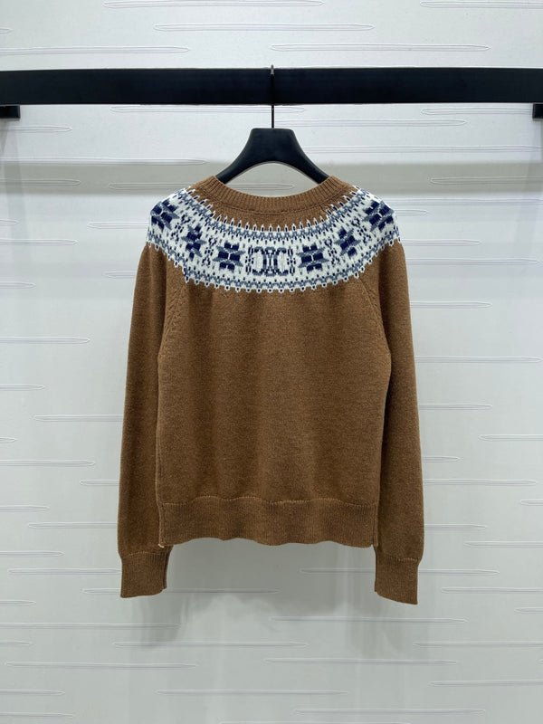 Celine 25 Patterned Cardigan Cashmere 295601