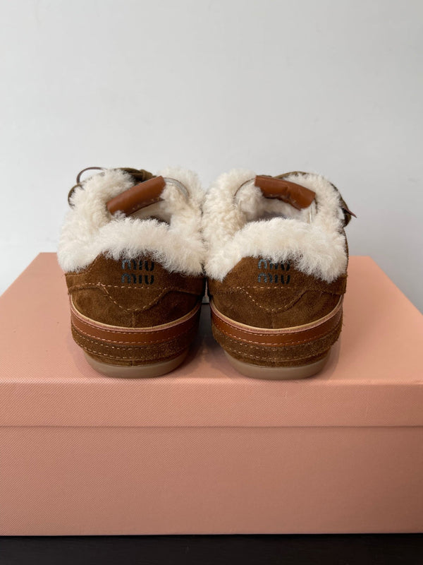 MiuMiu 25 sneaker brown suede wool 521962