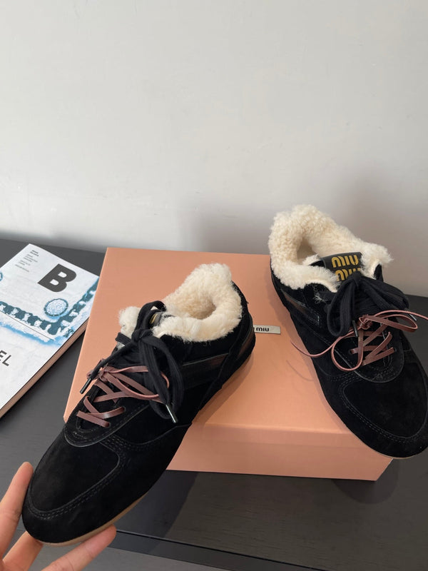 MiuMiu 25 sneaker black suede wool 521961