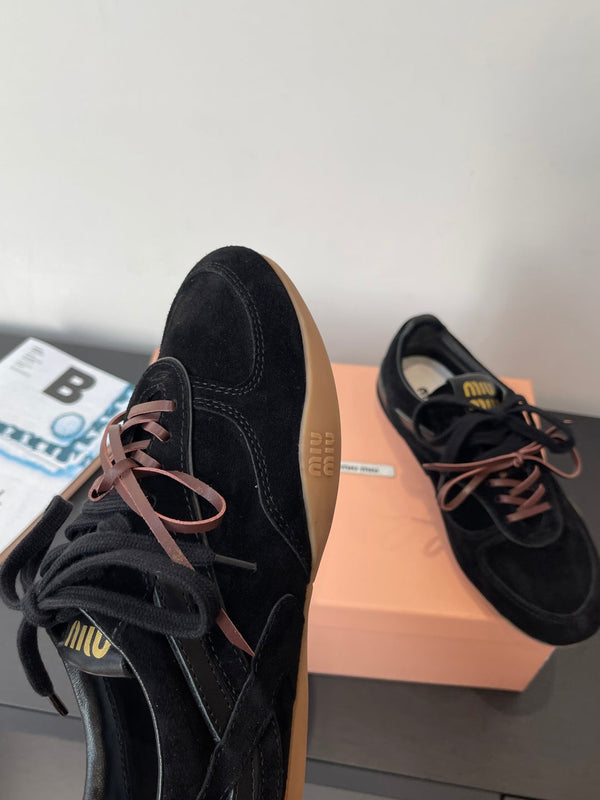 MiuMiu 25 sneaker black suede 521964