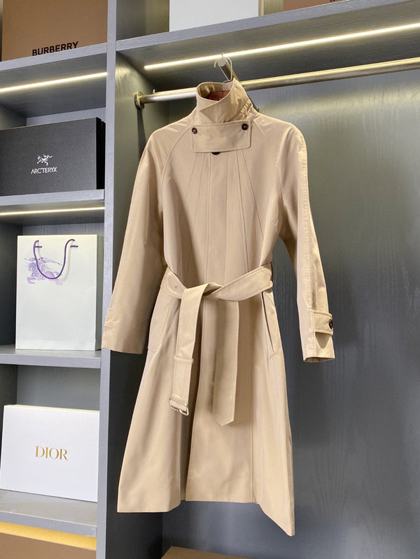Bur 25 Long Coat Beige Cotton Twill 238405