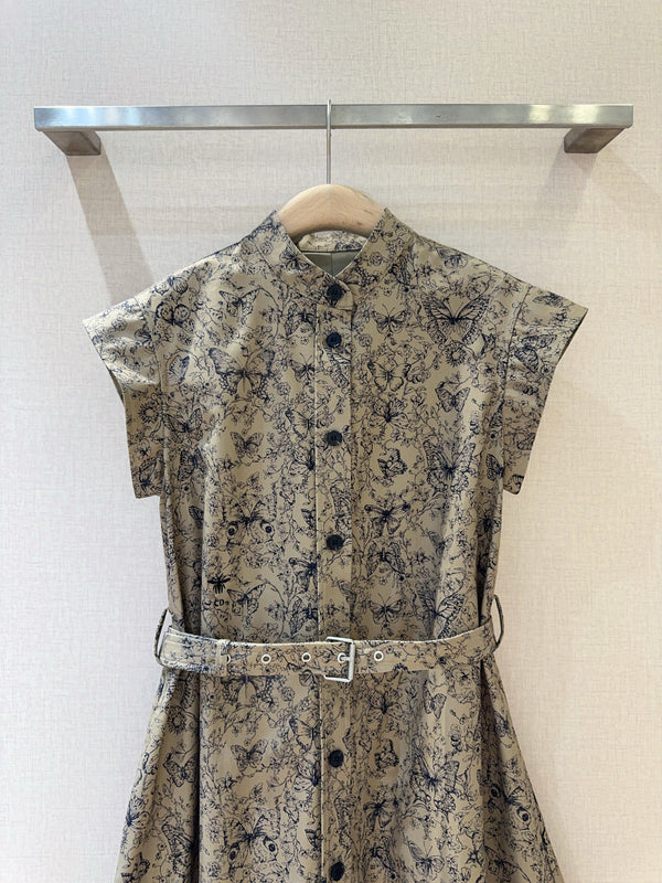 CD Butterfly Print Dress Cotton