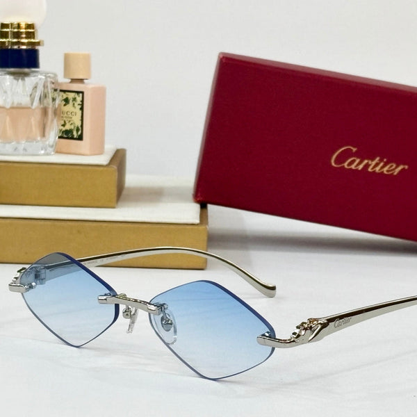 OCCHIALI DA SOLE PANTHÈRE RIMLESS CON MONTATURA A ROMBO 564102 IN METALLO