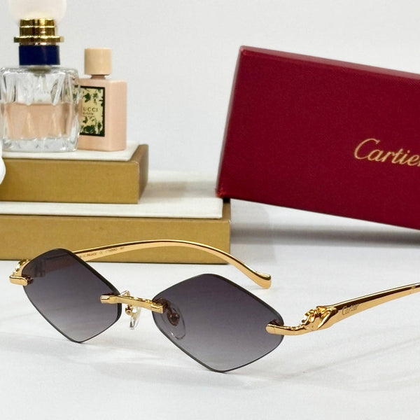 OCCHIALI DA SOLE PANTHÈRE RIMLESS CON MONTATURA A ROMBO 564102 IN METALLO