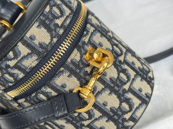 CD Signature Vanity Case 16cm Blue Jacquard