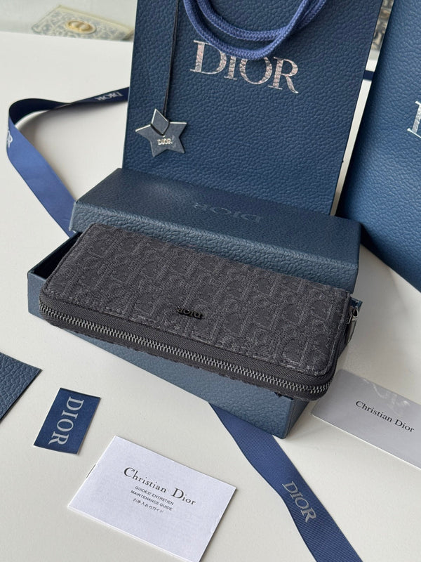 CD Long Zipped Wallet 19.8cm Black Jacquard