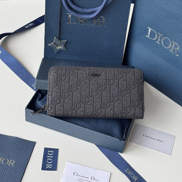 CD Long Zipped Wallet 19.8cm Black Jacquard