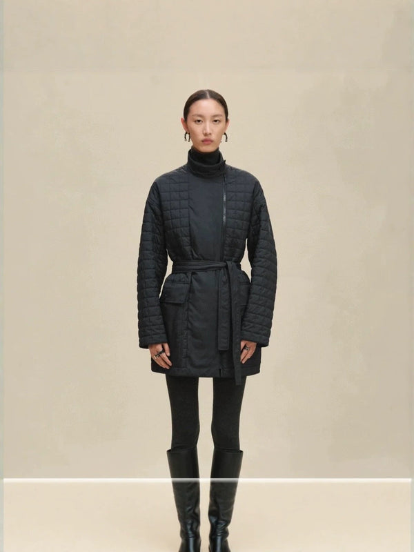 HM 25 Long Coat Blue Black Polyester 264290