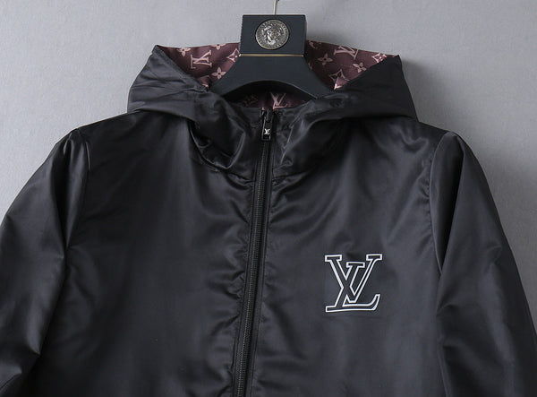 GIACCA A VENTO DOUBLE-FACE LV MONOGRAMMA ROSSO VINO E NERO 238976