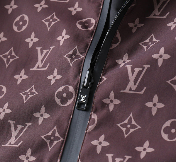 GIACCA A VENTO DOUBLE-FACE LV MONOGRAMMA ROSSO VINO E NERO 238976