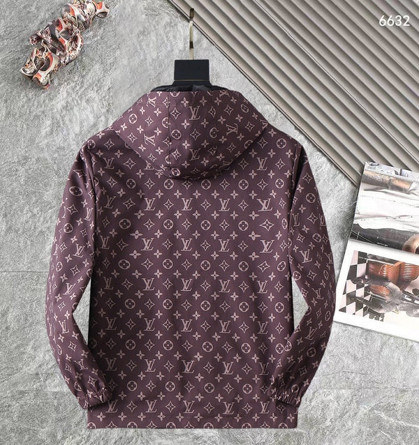 GIACCA A VENTO DOUBLE-FACE LV MONOGRAMMA ROSSO VINO E NERO 238976