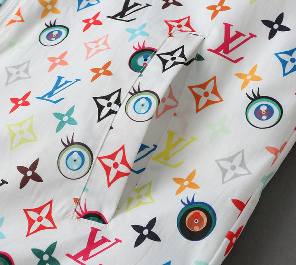 GIACCA A VENTO BIANCA LV CON MONOGRAMMA COLORATO 238983