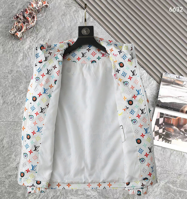 GIACCA A VENTO BIANCA LV CON MONOGRAMMA COLORATO 238983