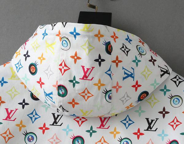GIACCA A VENTO BIANCA LV CON MONOGRAMMA COLORATO 238983