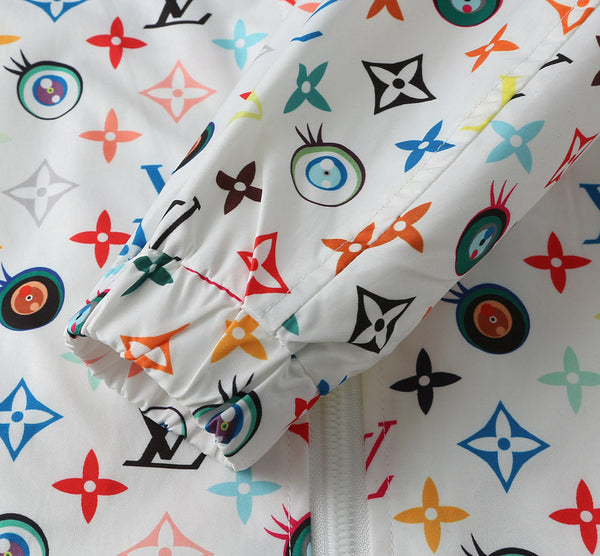 GIACCA A VENTO BIANCA LV CON MONOGRAMMA COLORATO 238983