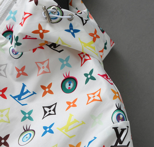 GIACCA A VENTO BIANCA LV CON MONOGRAMMA COLORATO 238983