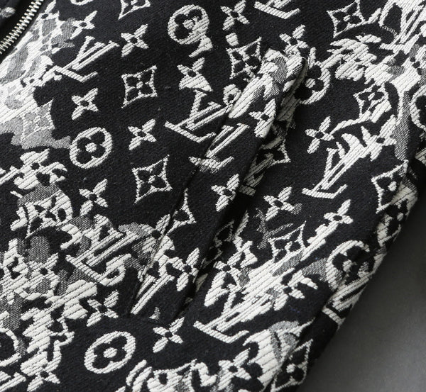 GIACCA CAMICIA LV IN TESSUTO JACQUARD CON MONOGRAMMA BIANCO E NERO 238989