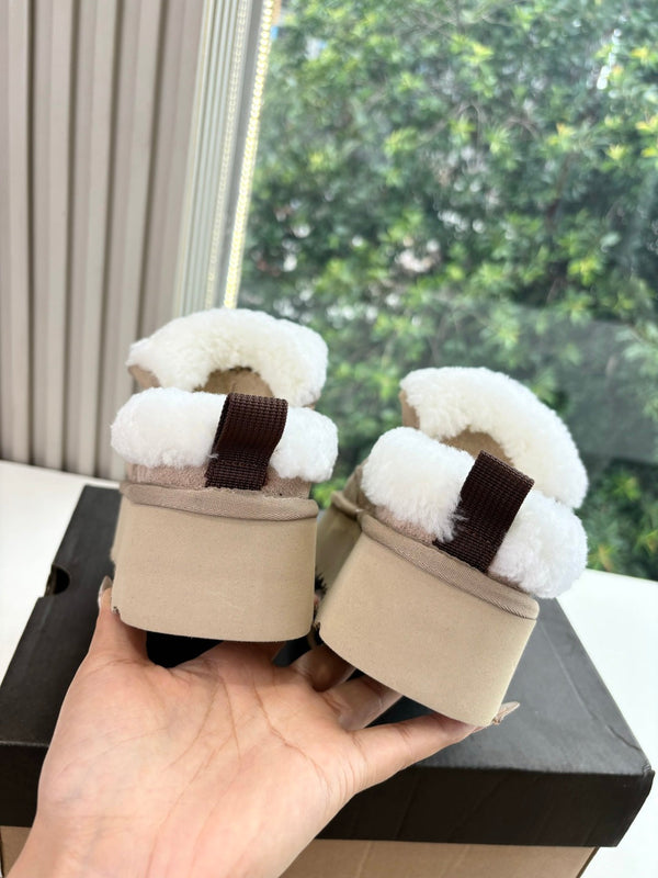 UGG Australian Shepherd Theia Platform Warm Taupe Wool Suede 525937