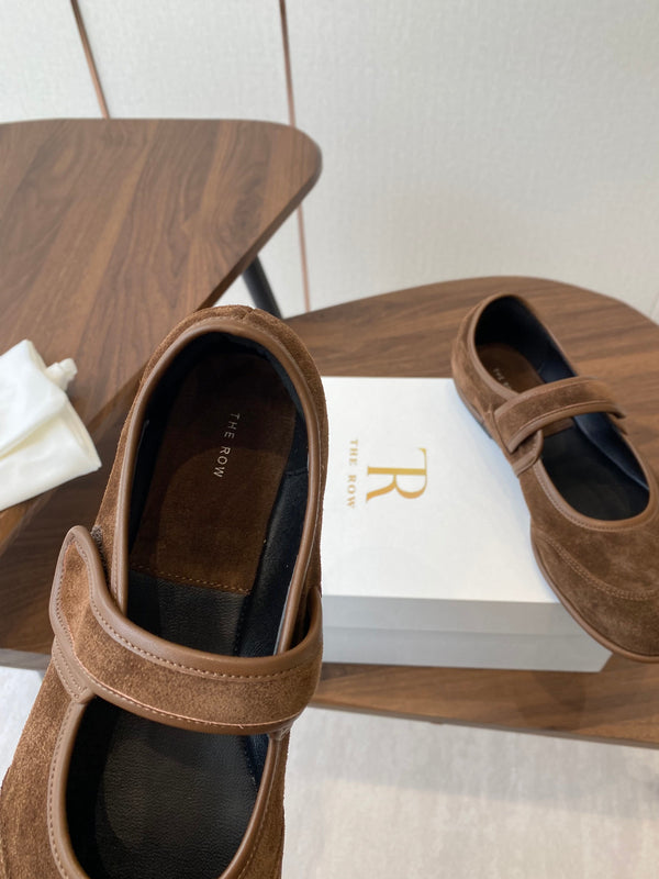 HM 25s Velcro Mary Jane Earthy Brown Suede