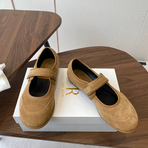 HM 25s Velcro Mary Jane Light Tan Suede